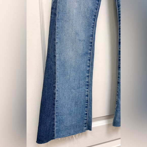 Gap High Rise Patched 70s Flare Raw Hem Jeans Woman’s 24/00P - Picture 6 of 13